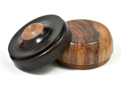 LV-2656 True Lignum Vitae & Desert Ironwood Threaded Trinket, Pill, Jewelry Box--SCREW CAP