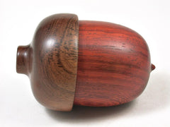 LV-3031 Padauk & Tamboti Acorn Wooden Pill Holder, Ring Box, -SCREW CAP