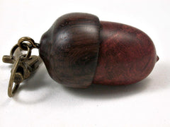 LV-3053 Logwood Burl & Rosewood Acorn Box, Pill Holder, Compartment Pendant-SCREW CAP