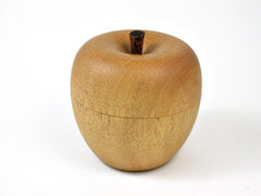 LV-2820 Wooden Apple Threaded Box Made from Yellowheart & Brownheart Stem-SCREW CAP