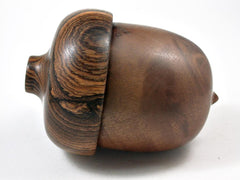 LV-2989 Camphor Burl & Bocote Acorn Pill Box, Jewelry Box, Keepsake-SCREW CAP