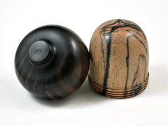 LV-2994 Black-n-White Ebony & Mun Ebony Acorn Pill Box, Jewelry Box, Keepsake-SCREW CAP