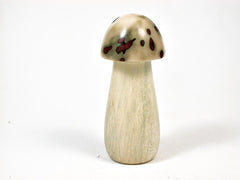 LV-2955 Holly & Raphia Palm Nut Threaded Mushroom Needlecase, Pill Box, Jewelry Box-THREADED