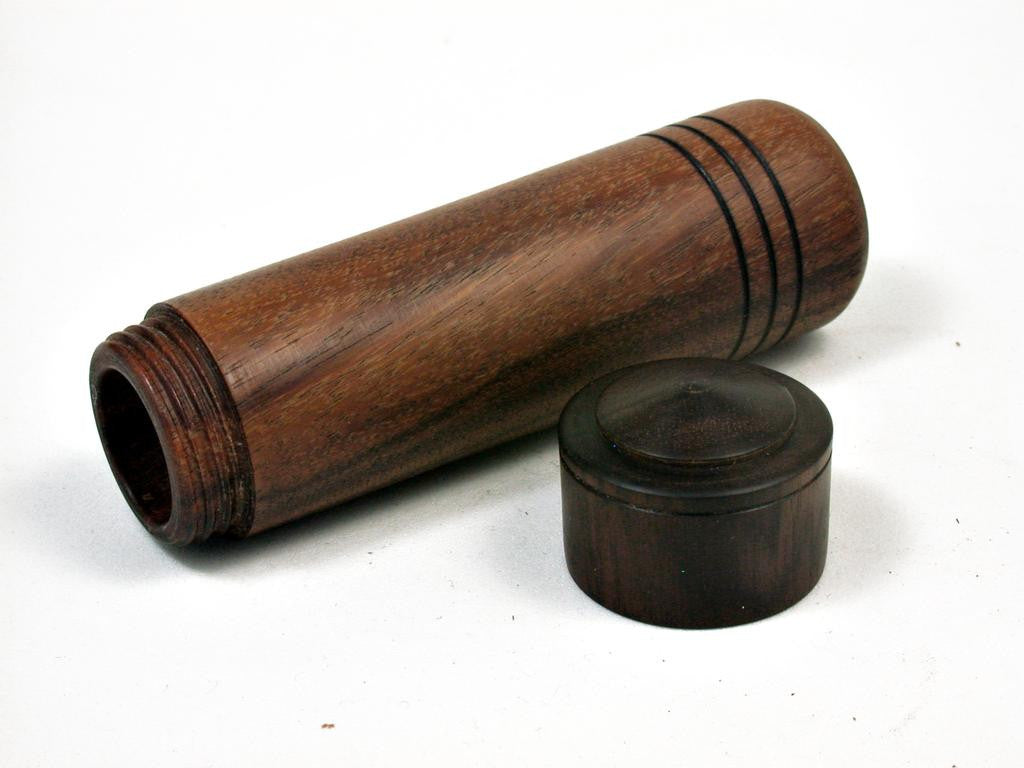 LV-2609 Texas Ebony & Mun Ebony Slim Box, Toothpick Holder, Needle Case-SCREW CAP