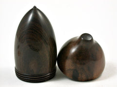 LV-2763 Black Chacate & Greenheart Acorn Jewelry, Ring Box, Pill Box-SCREW CAP