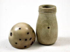 LV-3009 Holly & Raphia Palm Nut Mushroom Box, Pill Box, Secret Compartment-THREADED