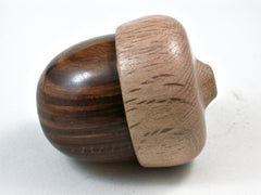 LV-2967 Wooden Acorn Jewelry, Ring Box, Pill Box from Lignum Vitae & Scarlet Oak-SCREW CAP