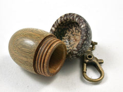 LV-2623 Verawood & Betelnut Acorn Pendant Box, Bag Charm, Keychain-SCREW CAP