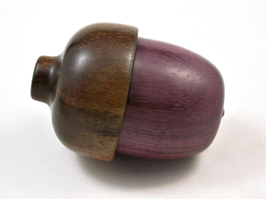 LV-2980 Purpleheart & Greenheart Acorn Pill Box, Engagement Ring Box-SCREW CAP