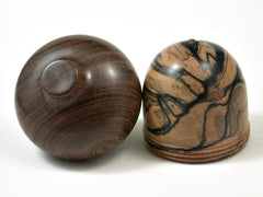 LV-2833 Black n White Ebony & Brown Ebony Acorn Jewelry Box, Pill Box, Trinket Box-SCREW CAP