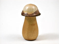 LV-3010 Live Oak & Yellowheart Mushroom Lidded Box, Pill Box, Secret Compartment-THREADED