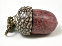 LV-2946 Acorn Pendant Box, Cremation Jewelry from Purpleheart & Betel Nut-SCREW CAP
