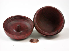 LV-2817 Wooden Apple Threaded Box Made from Redheartheart & Brownheart Stem-SCREW CAP