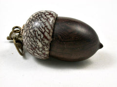 LV-3005 Burmese Blackwood & Betelnut Acorn Box, Pill Holder, Compartment Pendant-SCREW CAP