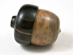 LV-3046 Vitex Burl & Ebony Acorn Pill Box, Engagement Ring Box, Keepsake-SCREW CAP