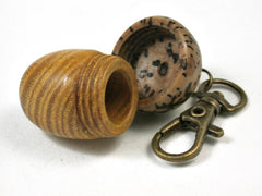 LV-2711 Osage Orange & Palm Nut Acorn Pendant Box, Pill Fob, Memorial Jewelry-SCREW CAP