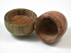 LV-3134 Camphor Burl & Verawood Acorn Pill Box, Jewelry, Engagement Ring Box-SCREW CAP