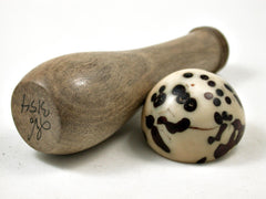 Reserved for Tammy: LV-3154 African Celtis & Raphia Palm Nut Mushroom Needlecase-THREADED