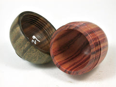 LV-2729 Tulipwood & Verawood Acorn Jewelry, Ring Box, Pill Box-SCREW CAP