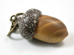 LV-3166 Osage Orange & Betelnut Acorn Box, Pill Holder, Compartment Pendant-SCREW CAP