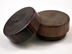 LV-3131  Cocobolo & Tamboti  Flat Pill Box, Ring Holder, Jewelry Box-SCREW CAP