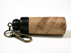 LV-3007 Black Locust Burl & Ebony Pendant Box, Pill Holder, Snuff Box-SCREW CAP