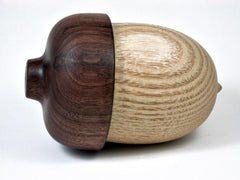 LV-3021 Sassafras & Black Walnut Burl Acorn Jewelry, Ring Box, Pill Box-SCREW CAP
