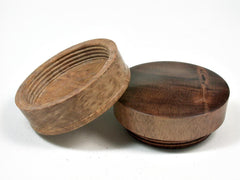 LV-2957 Brown Malle Burl & Acacia Flat Pill Box, Ring Holder, Jewelry Box-SCREW CAP