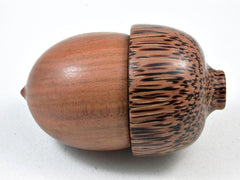 LV-2990 Plum & Coconut Palm Acorn Pill Box, Engagement Ring Box-SCREW CAP