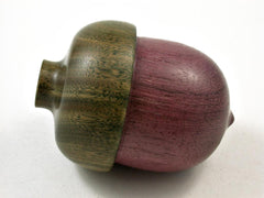 LV-2599 Purpleheart & Verawood Acorn Trinket Box, Keepsakes, Jewelry Box-SCREW CAP