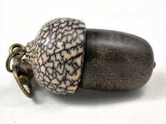 LV-3052 Blue Mahoe & Betelnut Acorn Box, Pill Holder, Compartment Pendant-SCREW CAP
