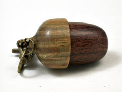 LV-2806 Ironwood & Verawood Acorn Pendant Box, Pill Fob, Charm-SCREW CAP