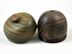 LV-2901 Mun Ebony & Verawood Acorn Pill Box, Jewelry Box, Keepsake-SCREW CAP
