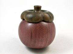 LV-3000 Mangosteen Threaded Box from Purpleheart & Verawood,Trinket Box, Pill Box-SCREW CAP