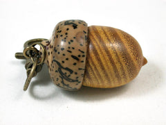 LV-2711 Osage Orange & Palm Nut Acorn Pendant Box, Pill Fob, Memorial Jewelry-SCREW CAP