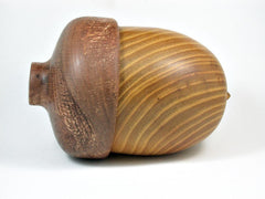 LV-2997 Osage Orange & Black Oak Large Acorn Pill Box, Jewelry Box, Keepsake-SCREW CAP
