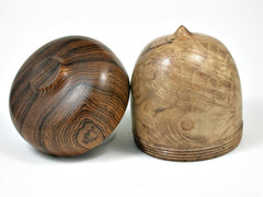 LV-2888 Black Locust Burl & Bocote Acorn Jewelry Box, Pill Box, Trinket Box-SCREW CAP