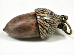 LV-2937 Papaturro Burl & Betelnut Acorn Box, Pill Holder, Memorial Pendant-SCREW CAP