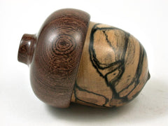 LV-2833 Black n White Ebony & Brown Ebony Acorn Jewelry Box, Pill Box, Trinket Box-SCREW CAP