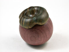 LV-3000 Mangosteen Threaded Box from Purpleheart & Verawood,Trinket Box, Pill Box-SCREW CAP