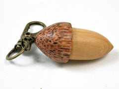 LV-2805 White Ironwood & Hala Acorn Pendant Box, Pill Fob, Secret Compartment-SCREW CAP
