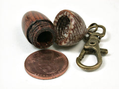 LV-2933 Acorn Pendant Box, Compartment Jewelry from Snakewood & Betel Nut-SCREW CAP