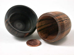 LV-3044 Bocote & Ebony Acorn Pill Box, Jewelry Box, Engagement Ring Box-SCREW CAP