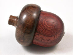 LV-3019 Padauk & Tamboti Acorn Wooden Pill Holder, Ring Box, -SCREW CAP