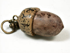 LV-2931 Acorn Pendant Box, Pill Fob from Balau Burl & Palm Nut-SCREW CAP