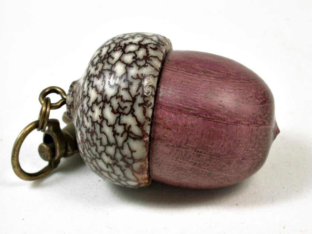 LV-2947 Acorn Pendant Box, Cremation Jewelry from Purpleheart & Betel Nut-SCREW CAP