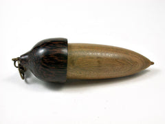 LV-2790 Verawood & Black Palm Acorn Pendant Box, Needlecase, Pill Fob-SCREW CAP