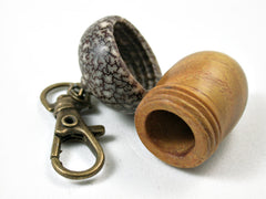 LV-3166 Osage Orange & Betelnut Acorn Box, Pill Holder, Compartment Pendant-SCREW CAP