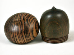 LV-2863 Verawood & Bocote Acorn Jewelry, Ring Box, Pill Box-SCREW CAP