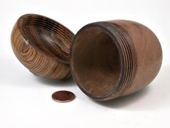 LV-2989 Camphor Burl & Bocote Acorn Pill Box, Jewelry Box, Keepsake-SCREW CAP